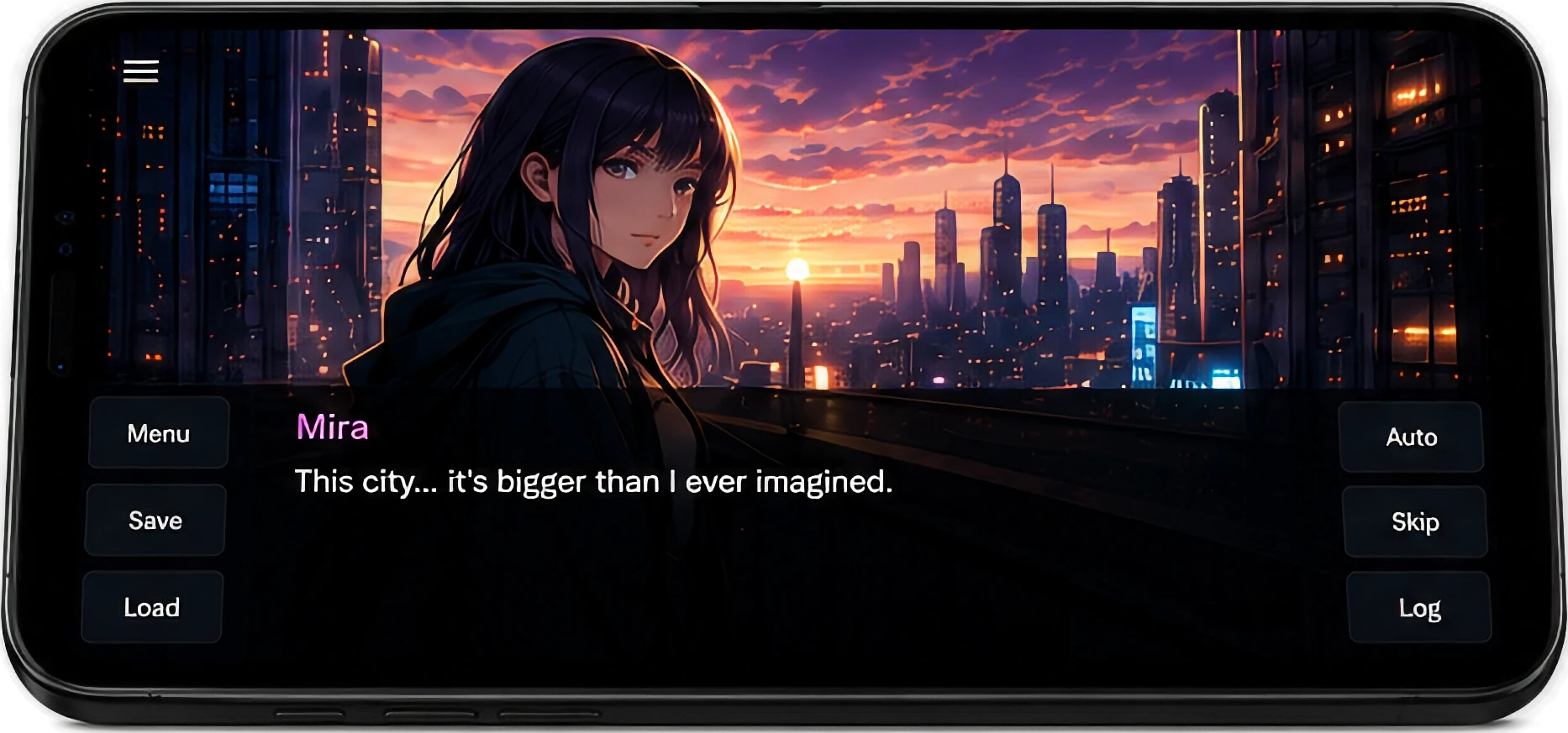 Novella Forge player running on a tablet in landscape mode.